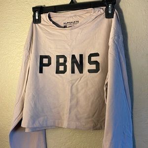 Alphalete dusty pink PBNS long sleeve crop top in small.